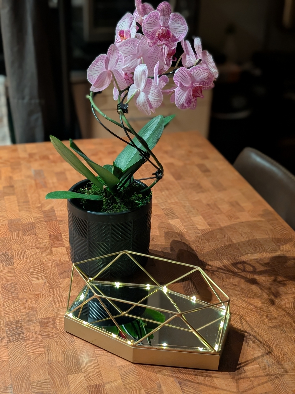 Geometric Mirror Trinket Jewelry Tray